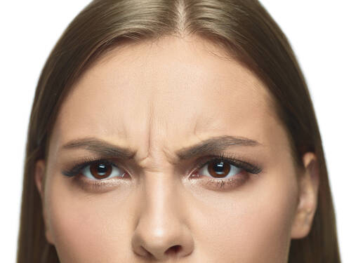 Close up portrait young woman s eyes face with wrinkles female model with well kept skin concept health beauty cosmetology cosmetics self care body skin care anti aging