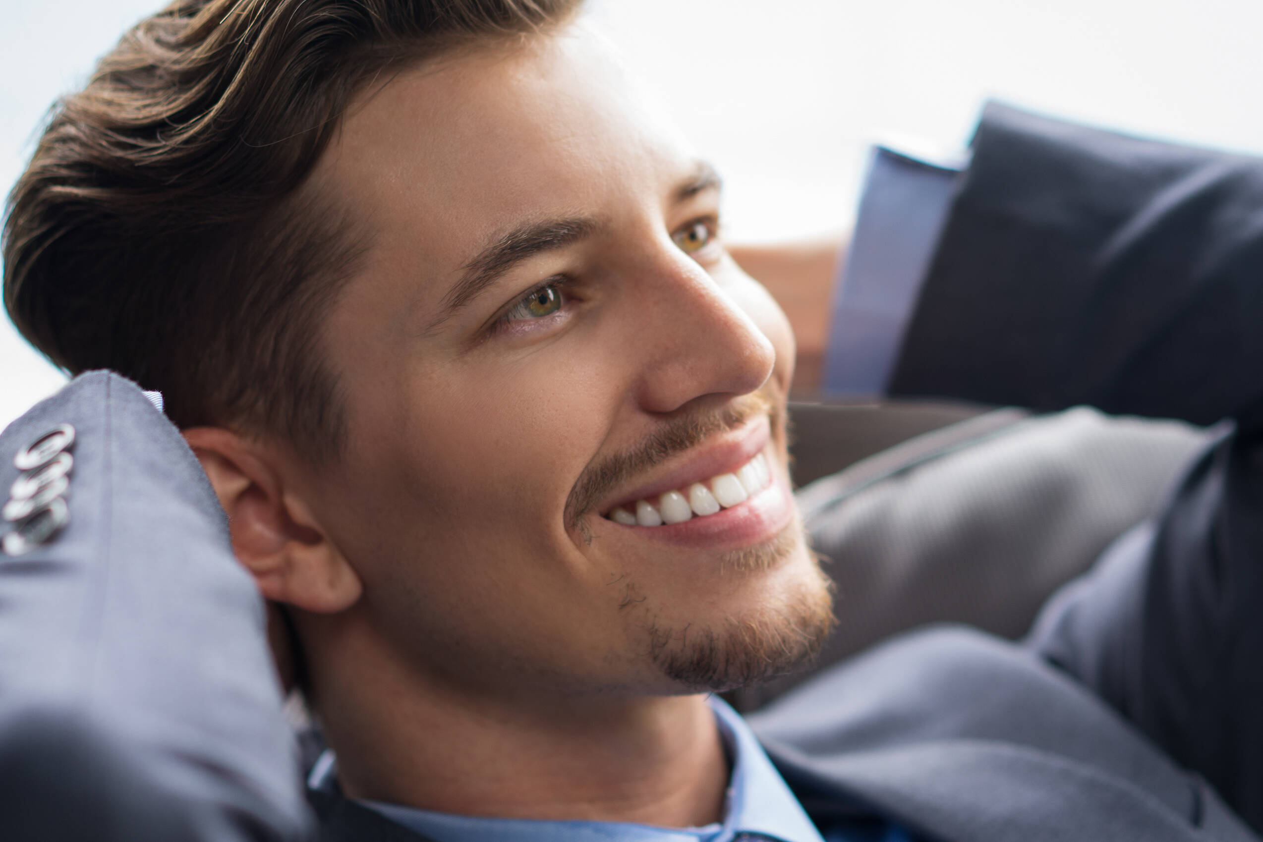 Portrait smiling successful young businessman