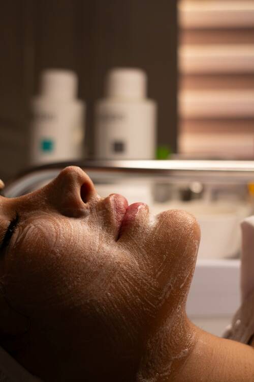 Close-up of a calming beauty ritual to improve hydration and smoothness.